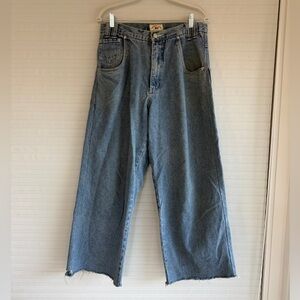Wide-Leg Blue Country Seat Denim Jeans